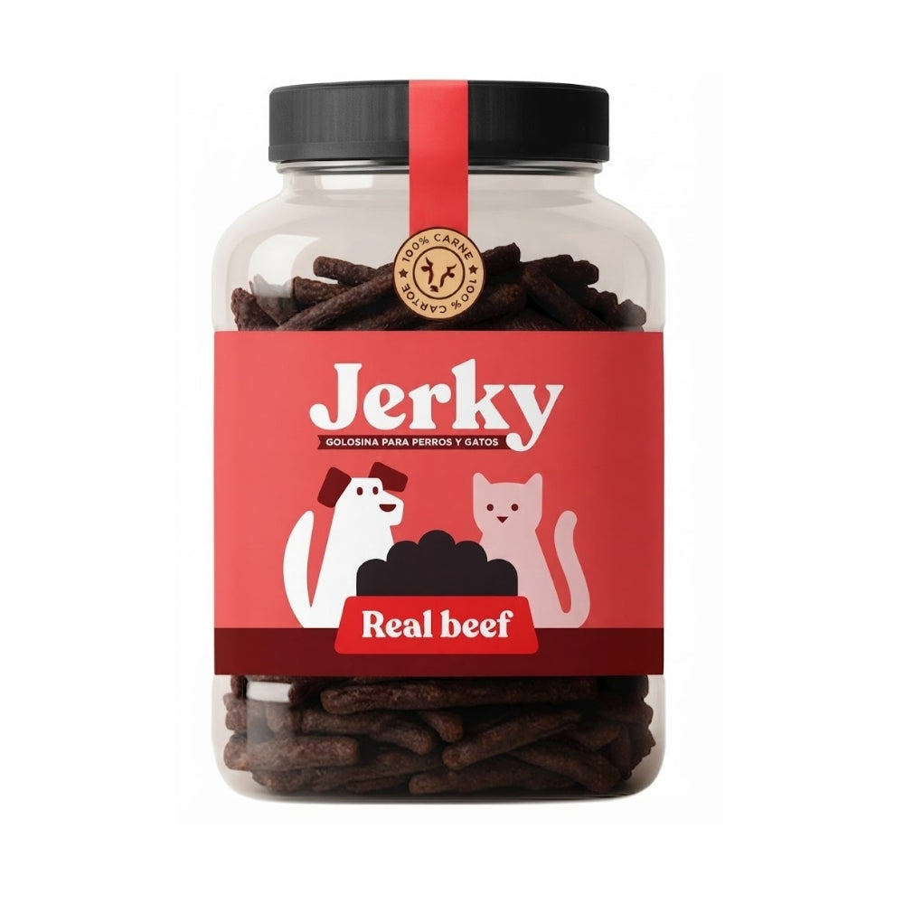 Jerky Real Beef Golosina para Perros y Gatos 250gr