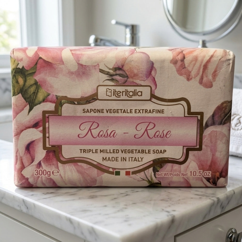 Iteritalia Jabón En Barra Rosa-Rose 300g