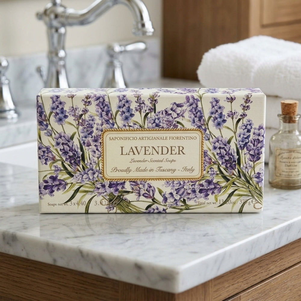 Jabón En Barra Saponificio Artigianale Fiorentino Lavender 3Und x 125g c/u