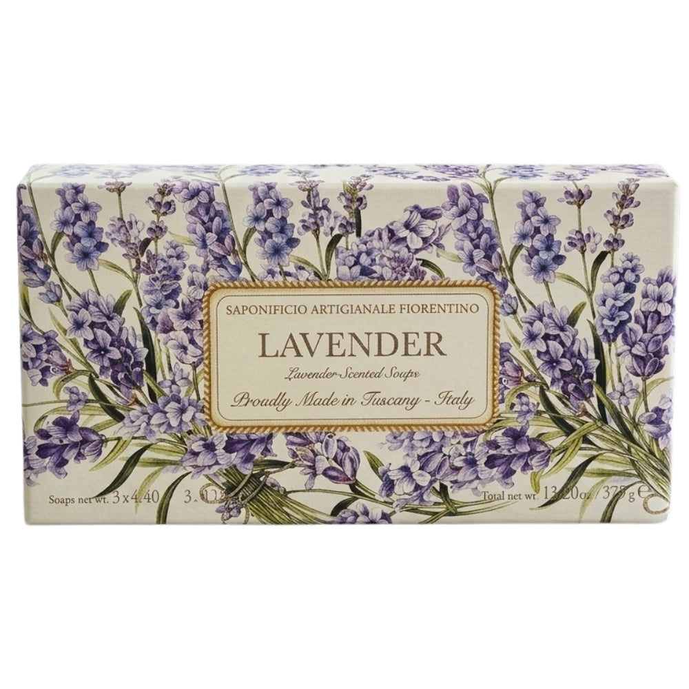Jabón En Barra Saponificio Artigianale Fiorentino Lavender 3Und x 125g c/u