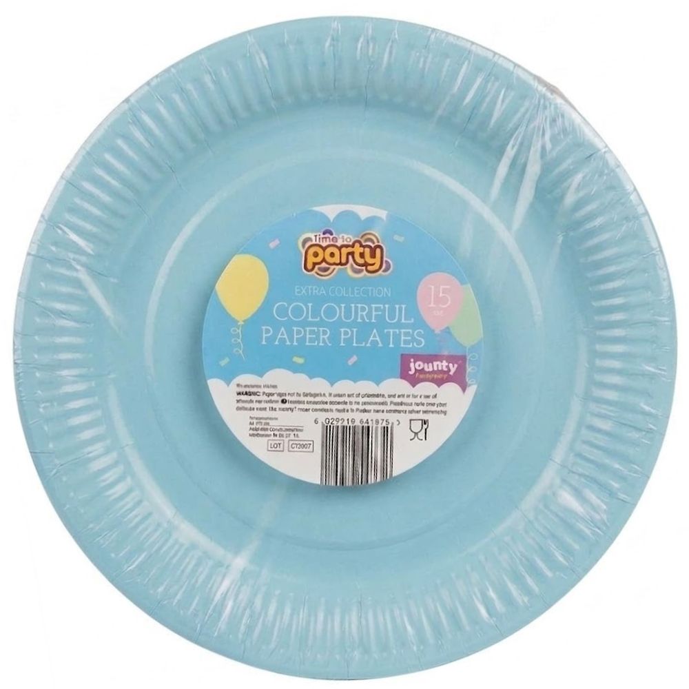 Jaunty Party Platos De Papel Azules 9" 15Und