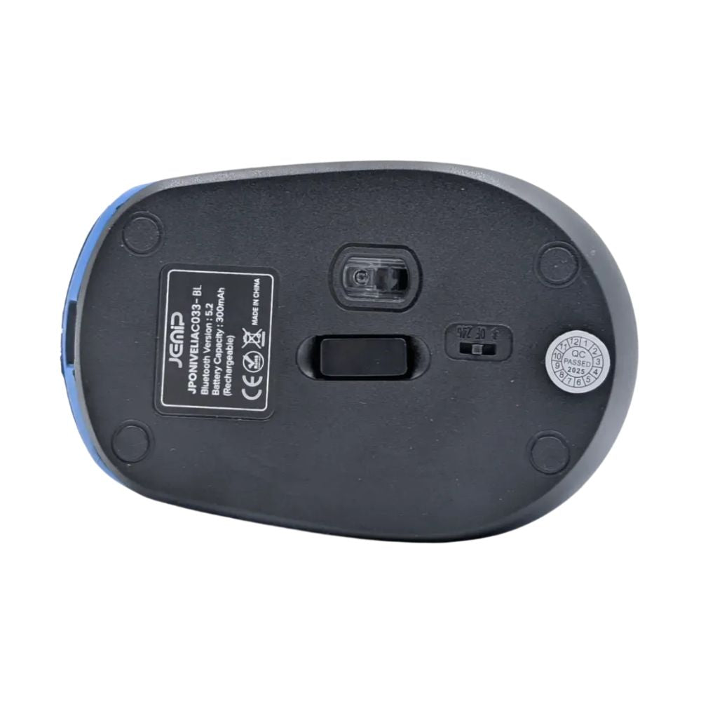 Jemip Mouse Inalámbrico Nivelia Office 4 Botones Color Negro-Azul