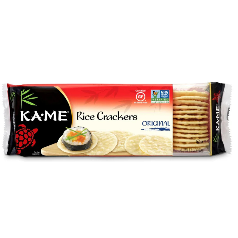 Kame Rice Crackers Gluten Free Galletas de Arroz Sabor Original 100 g