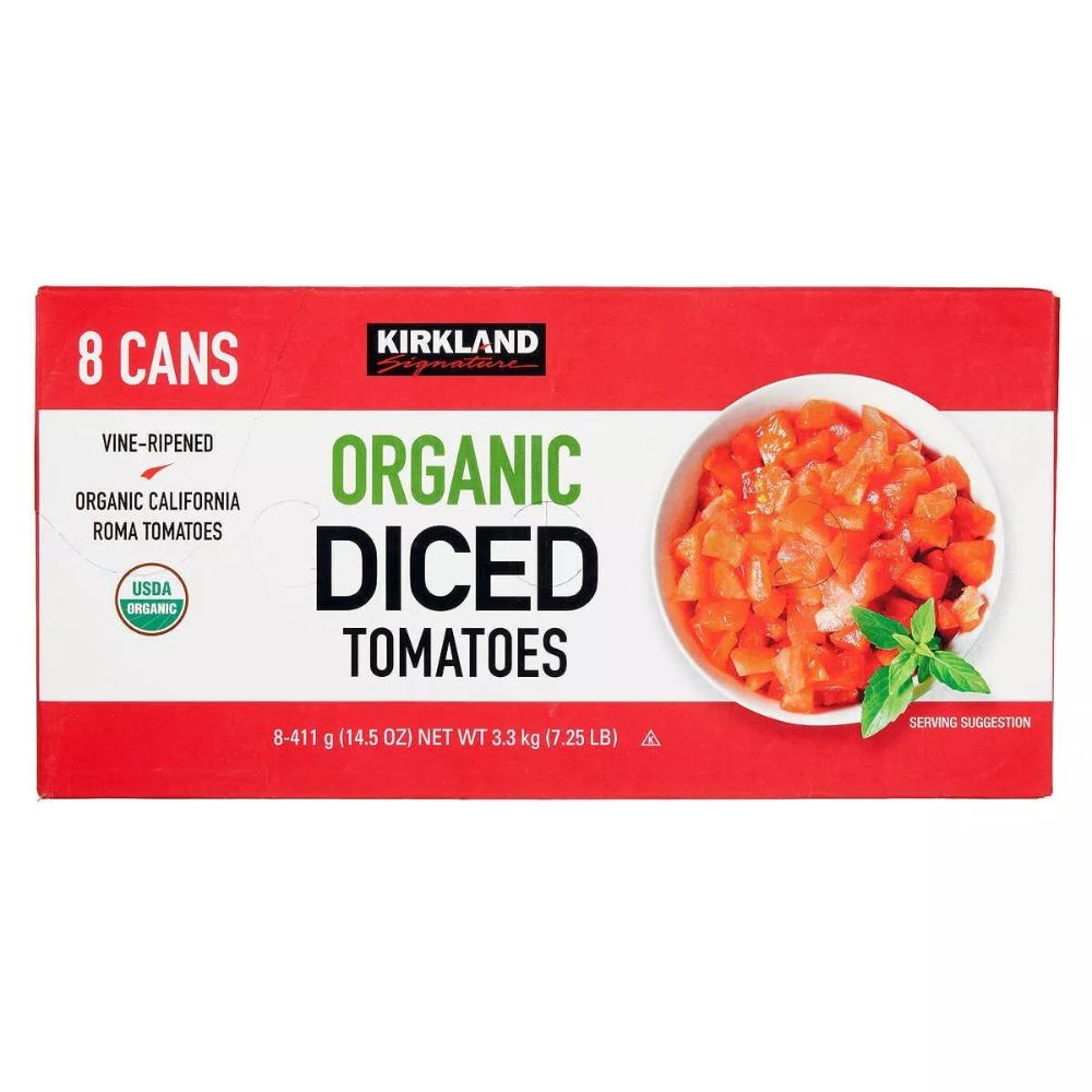 Tomates Kirkland 8 Latas Organic Diced 411gr c/u