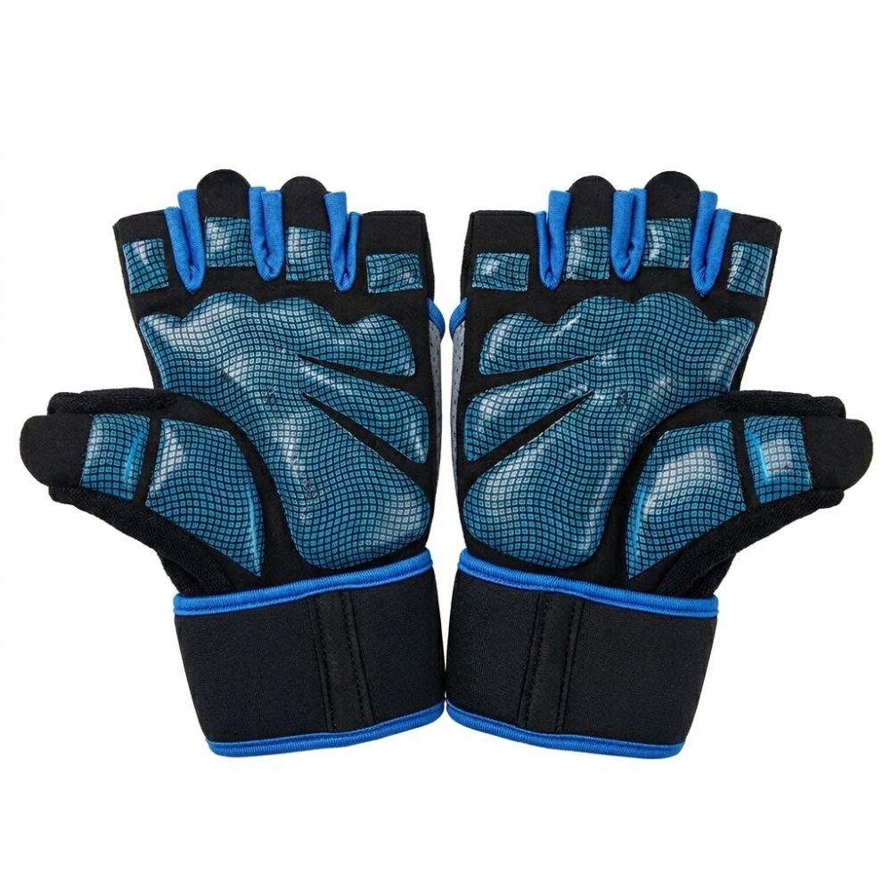 Kimbow Guantes Para Entrenamiento Cortos Negros Y Azul