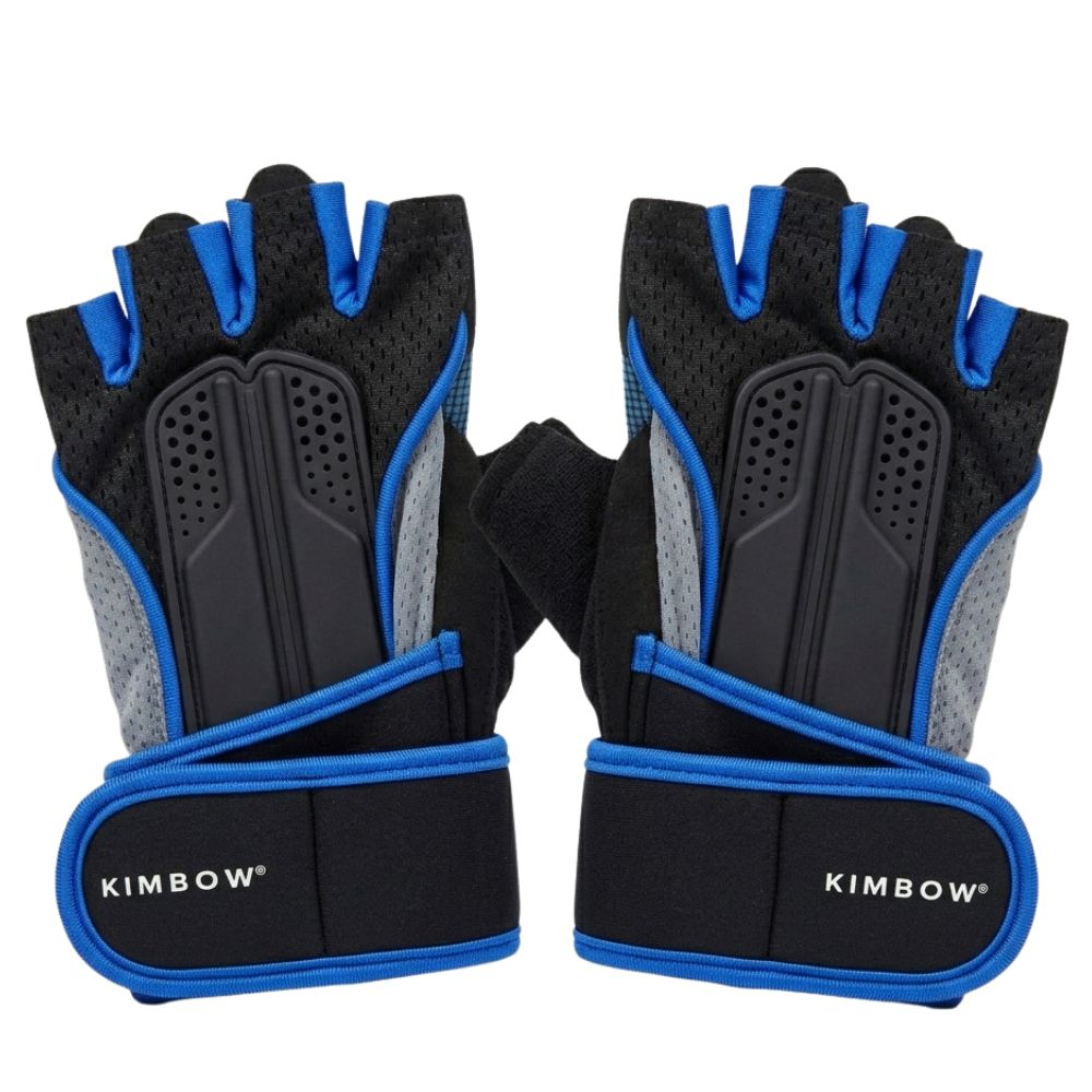 Kimbow Guantes Para Entrenamiento Cortos Negros Y Azul