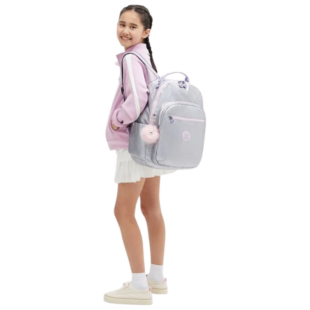 Kipling Bolso Mediano Seoul Silver Glow Met