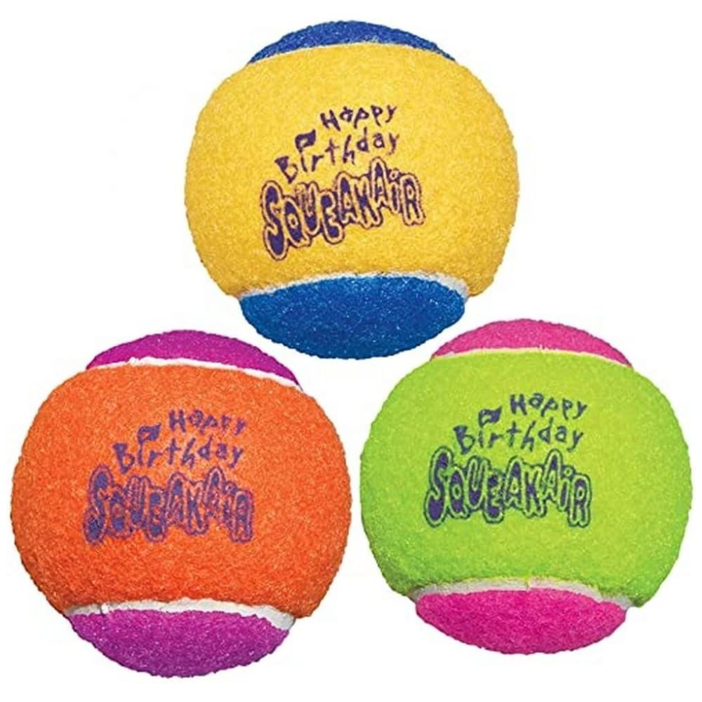 Kong Juguete Para Perros Squeaksair Balls Birthday Medium 3Und