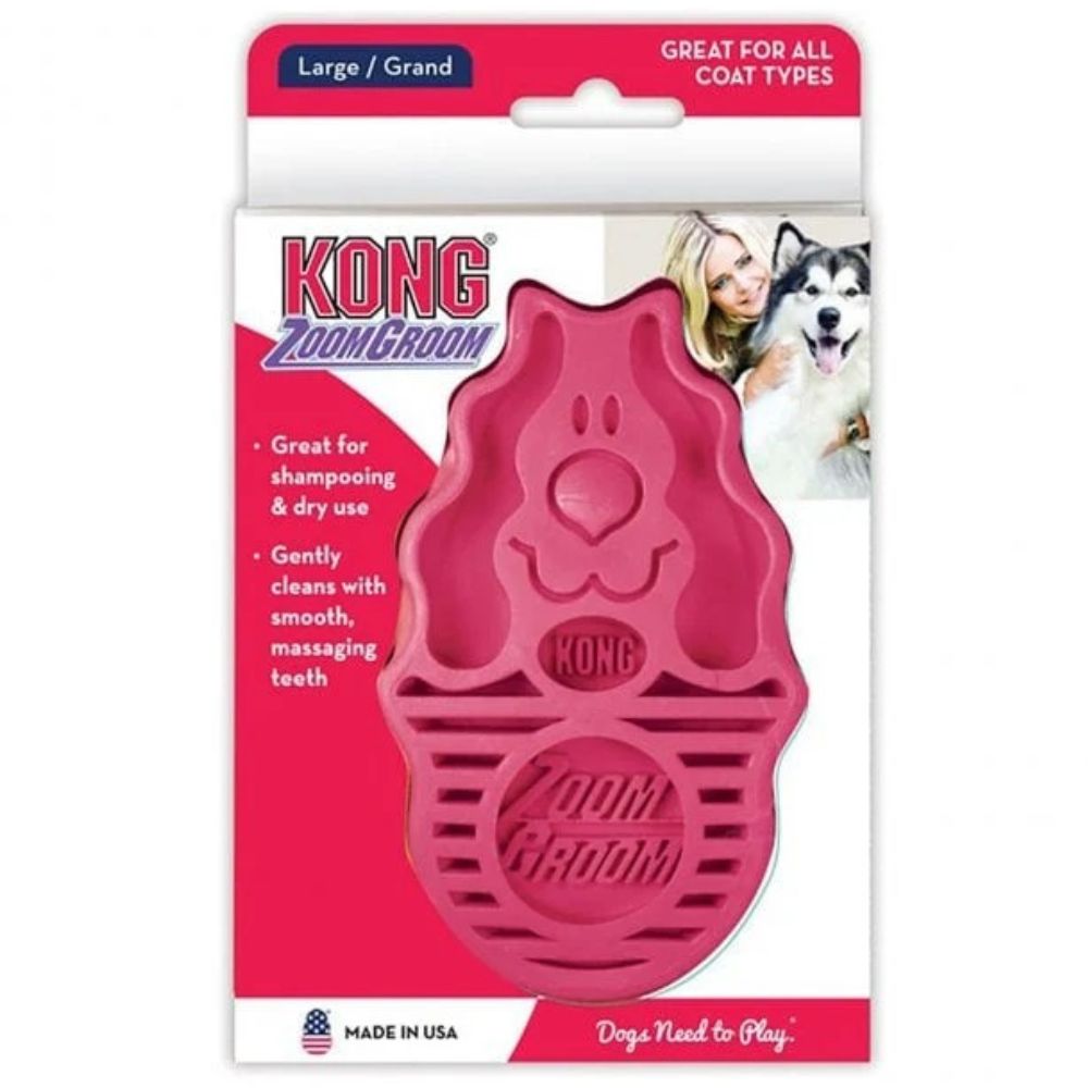 Kong Cepillo De Masaje Para Perros Zoomgroom Dos Colores