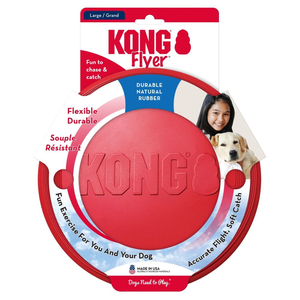 Kong Juguete Para Perro Flyer 2 Tamaños Color Rojo