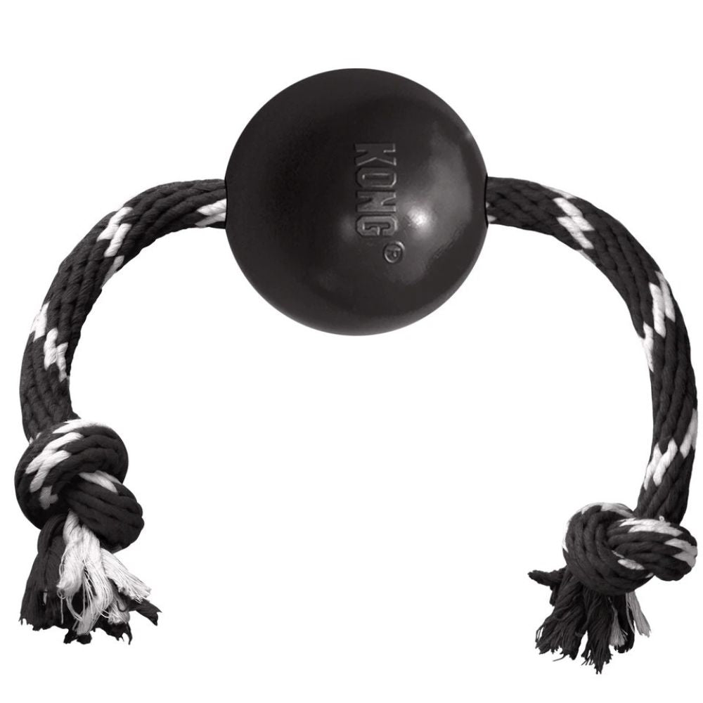 Kong Juguete Para Perros Extreme Ball With Rope Large Color Negro