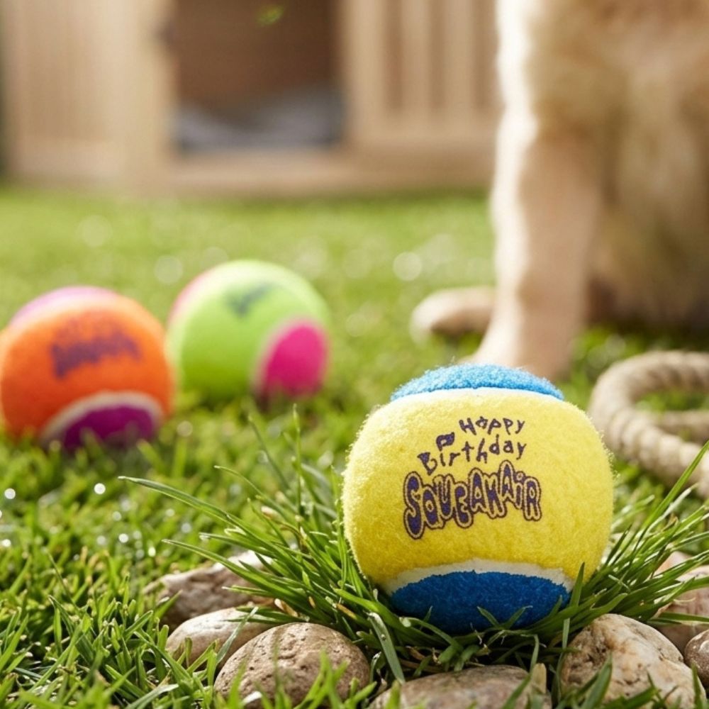 Kong Juguete Para Perros Squeaksair Balls Birthday Medium 3Und