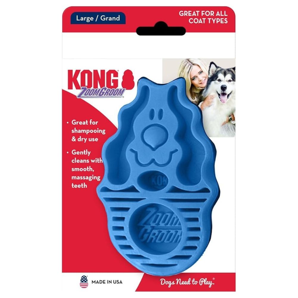 Kong Cepillo De Masaje Para Perros Zoomgroom Dos Colores