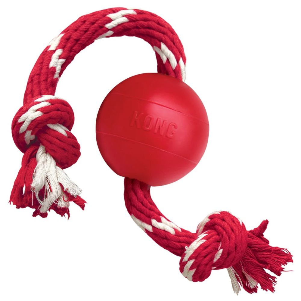 Kong Juguete Para Perros Ball With Rope Small Color Rojo