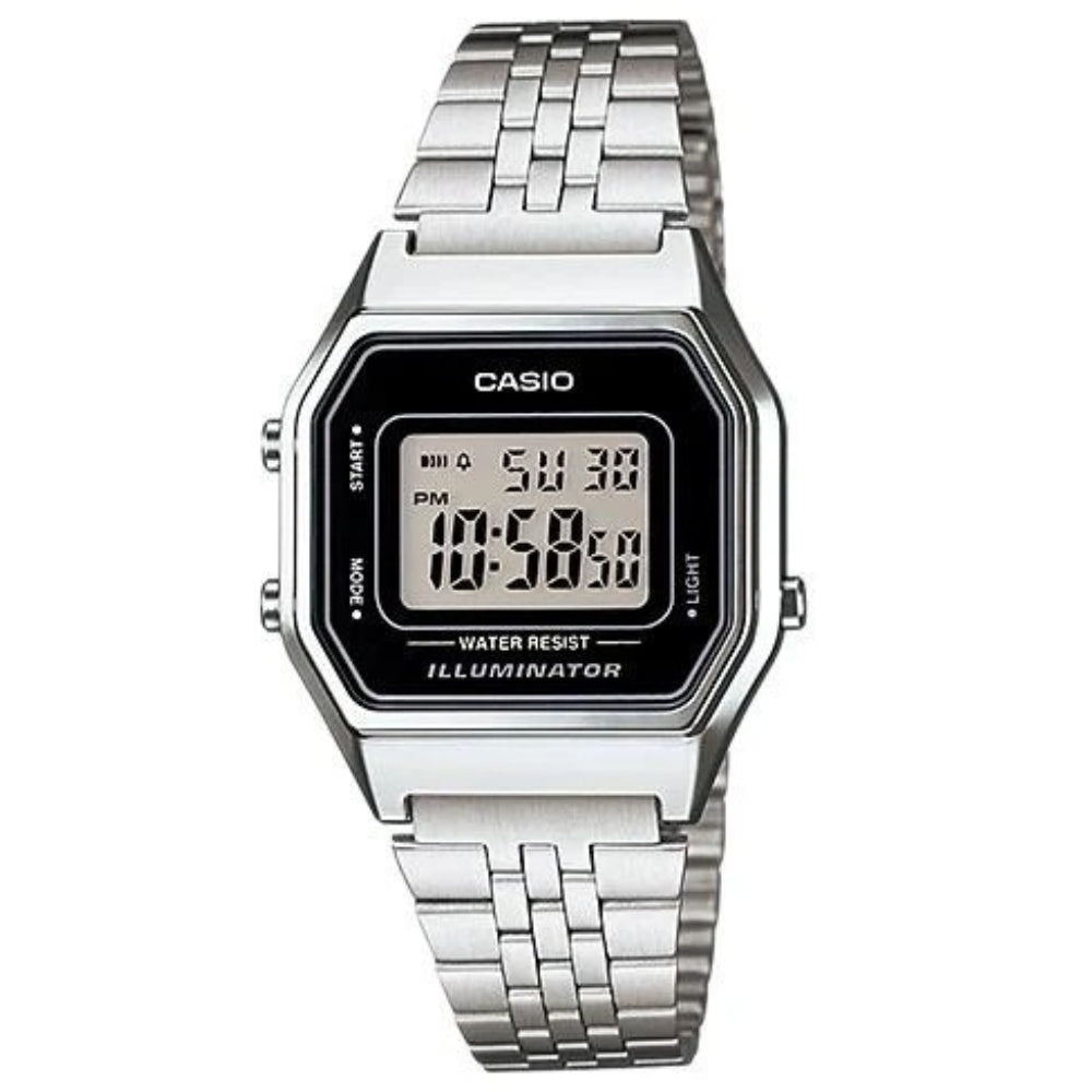Casio Reloj Casual Correa De Acero Inoxidable Para Dama Silver Vintage