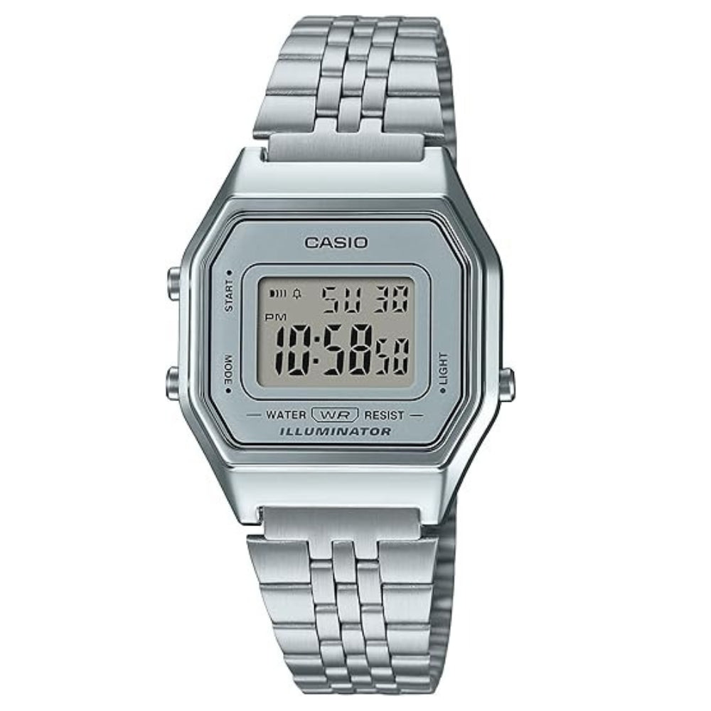 Casio Reloj Casual Correa De Acero Inoxidable Para Dama Silver Vintage