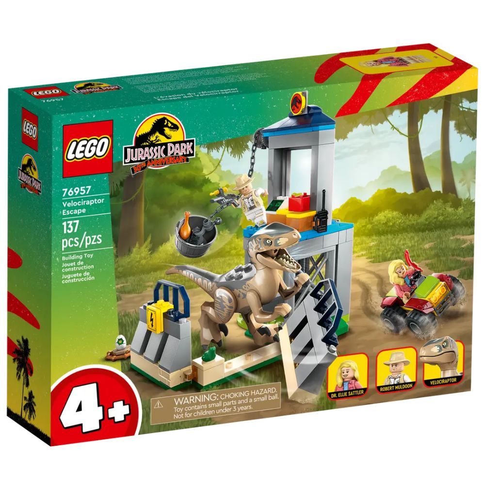 Lego Jurassic Park Velociraptor Escape 137 Piezas