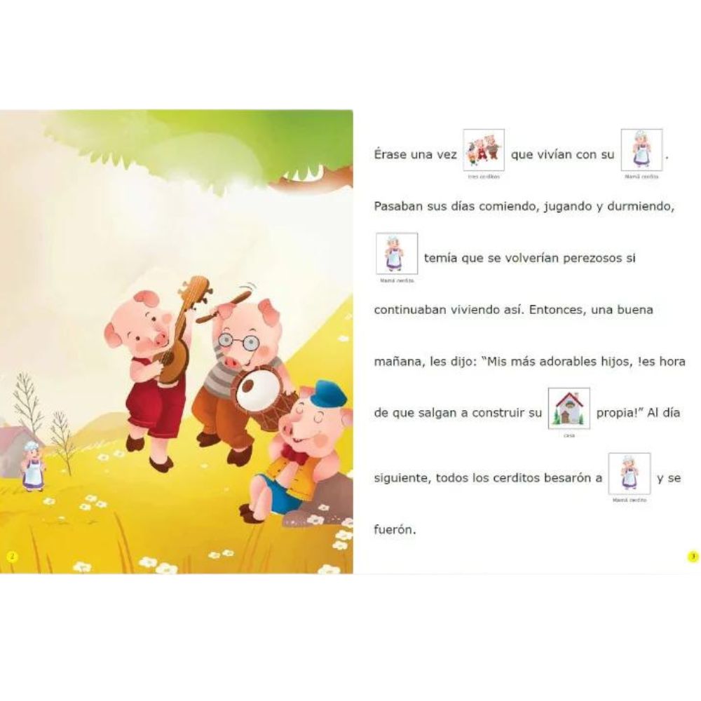 Libro De Lectura Con Pictogramas Los Tres Cerditos 16 pag