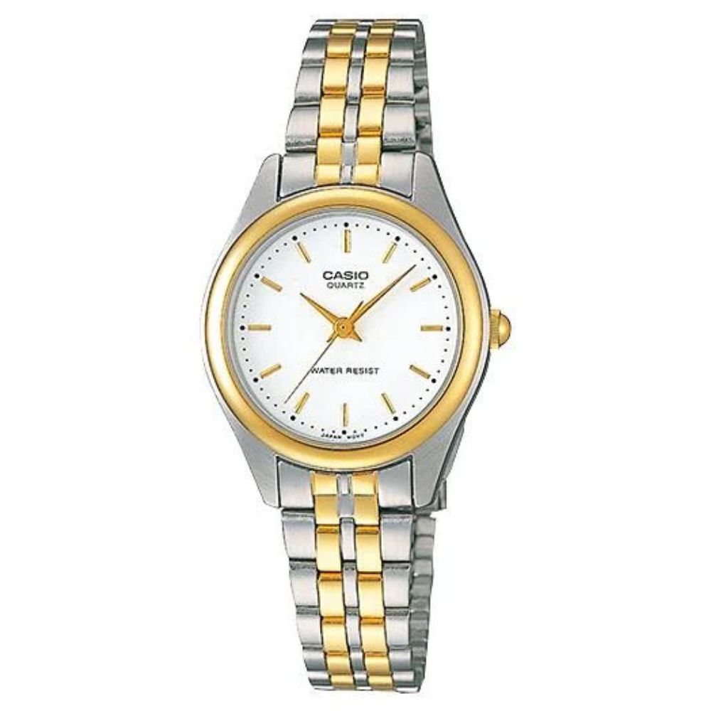 Casio Reloj Casual Correa De Acero Inoxidable Para Dama Silver & Gold
