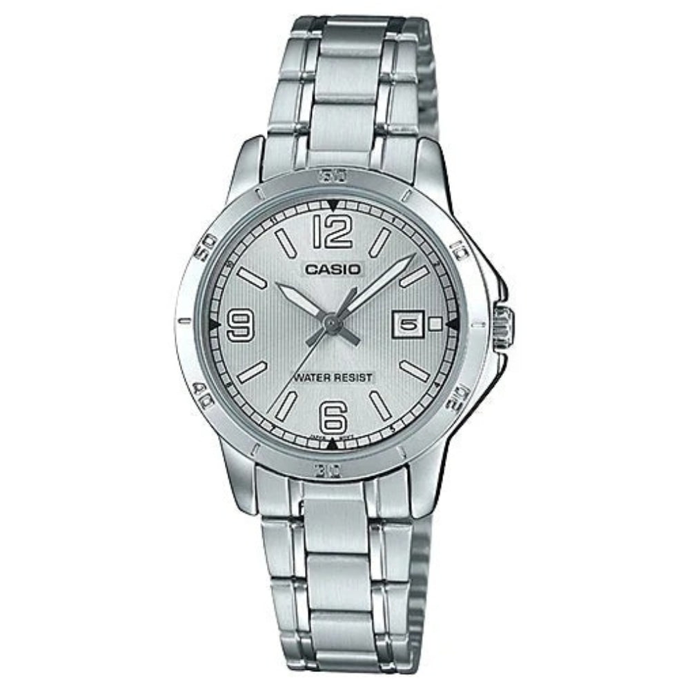 Casio Reloj Casual Correa De Acero Inoxidable Para Dama Metallic Grey