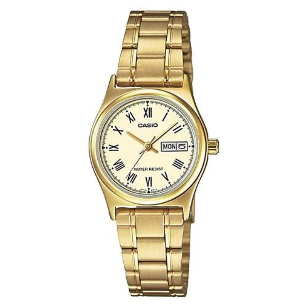 Casio Reloj Casual Correa De Acero Inoxidable Para Dama Gold