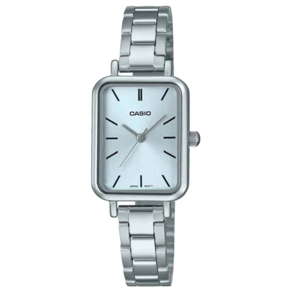 Casio Reloj Casual Correa De Acero Inoxidable Para Dama Metallic Blue