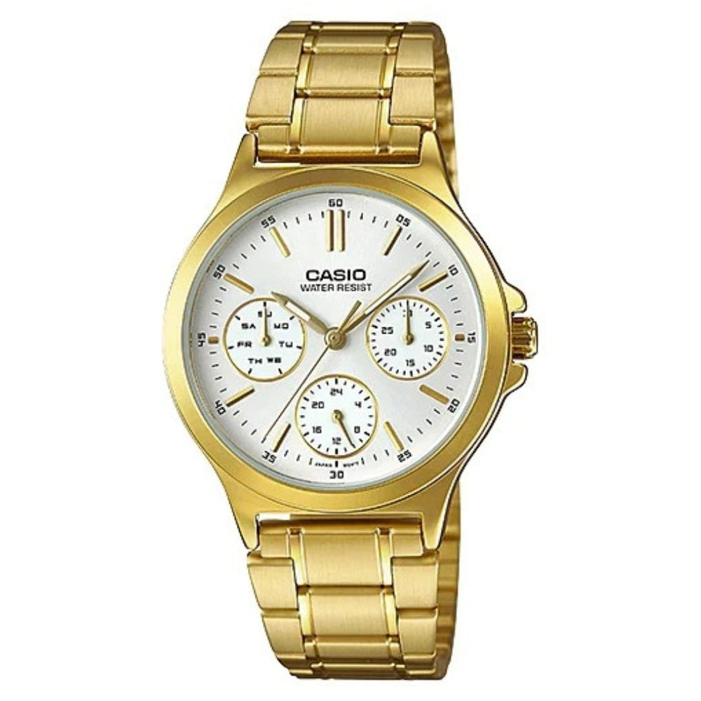 Casio Reloj Casual Correa De Acero Inoxidable Para Dama Gold
