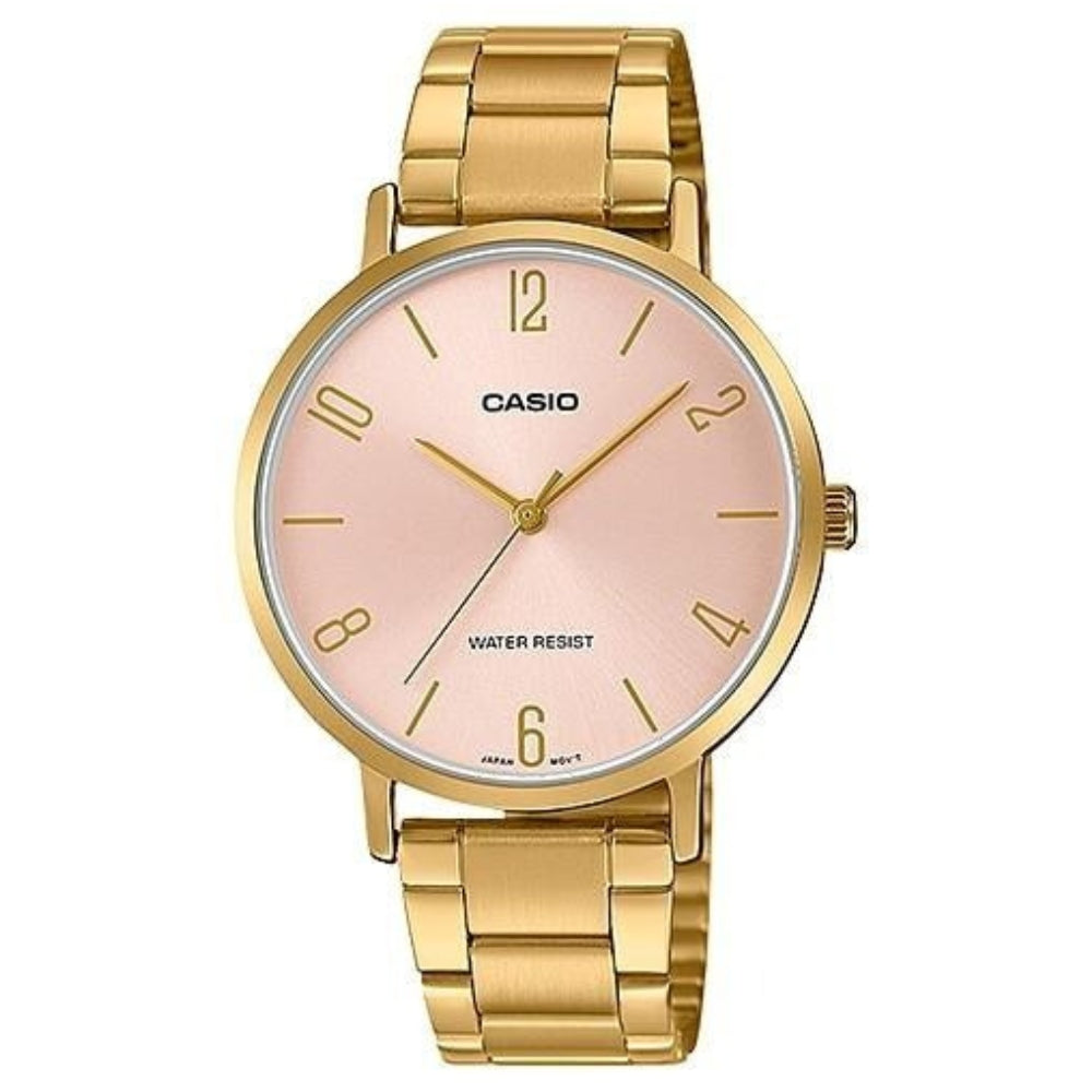 Casio Reloj Casual Correa De Acero Inoxidable Para Dama Gold & Rose