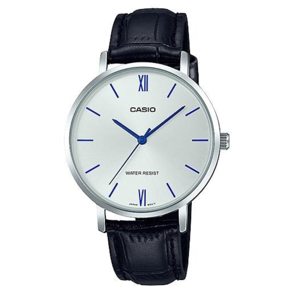 Casio Reloj Casual Correa De Cuero Para Dama Black