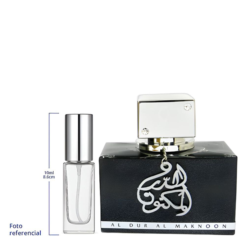 Lattafa Al Dur Maknoon Silver Decant Travel Size Eau De Parfum For Men