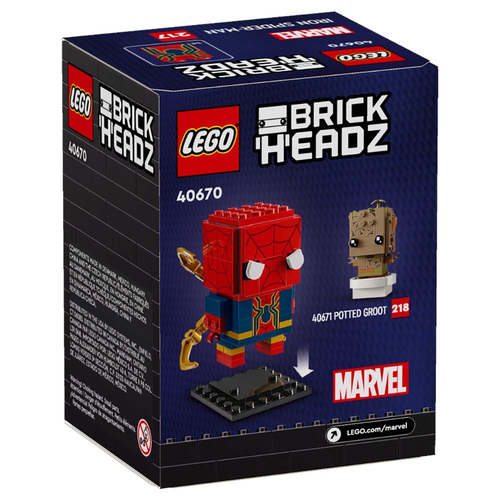 Lego Brick Headz Iron Spider-Man 91 Pzs 10+