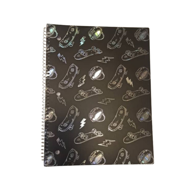 Cuaderno Pen + Gear Caratula Plastica Color Negro 80 hojas