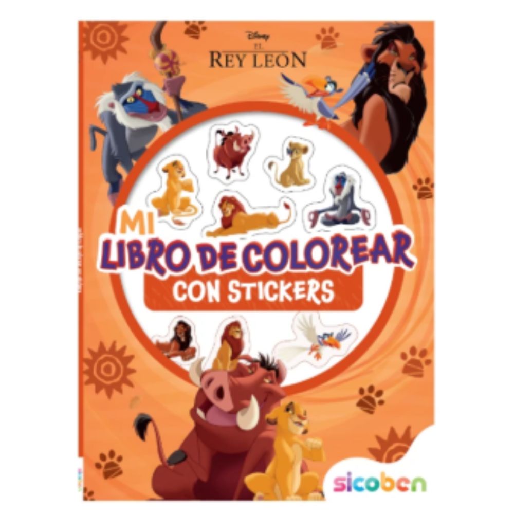 Libro De Colorear Con Stickers Disney El Rey León