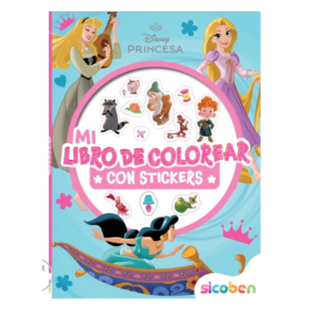 Libro De Colorear Con Stickers Disney Princesas
