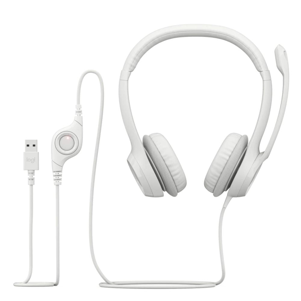 Logitech Audifonos H390 Con USB Para Computadora Blanco
