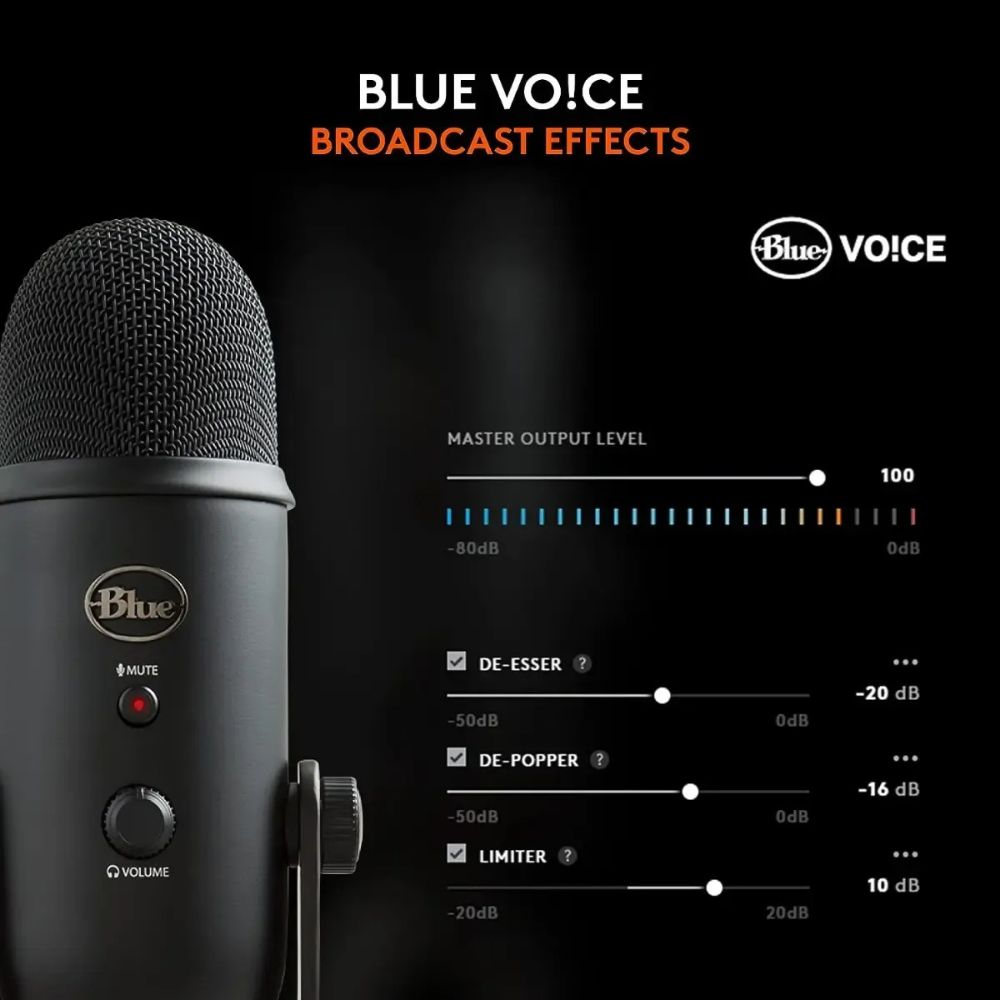 Logitech Micrófono Yeti Blue Voice USB Black
