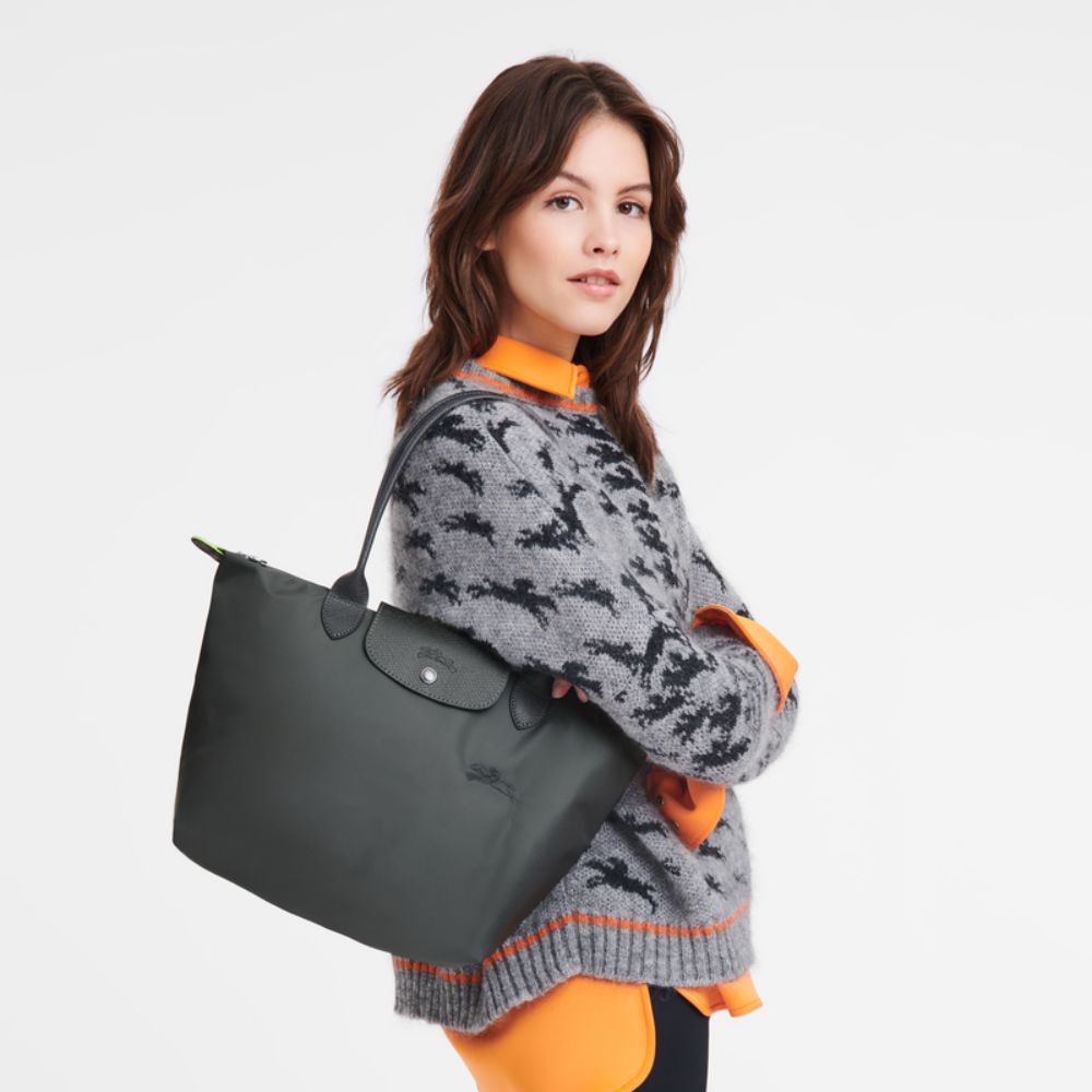 Longchamp Cartera Le Pliage Shoulder Bag Medium Color Graphite