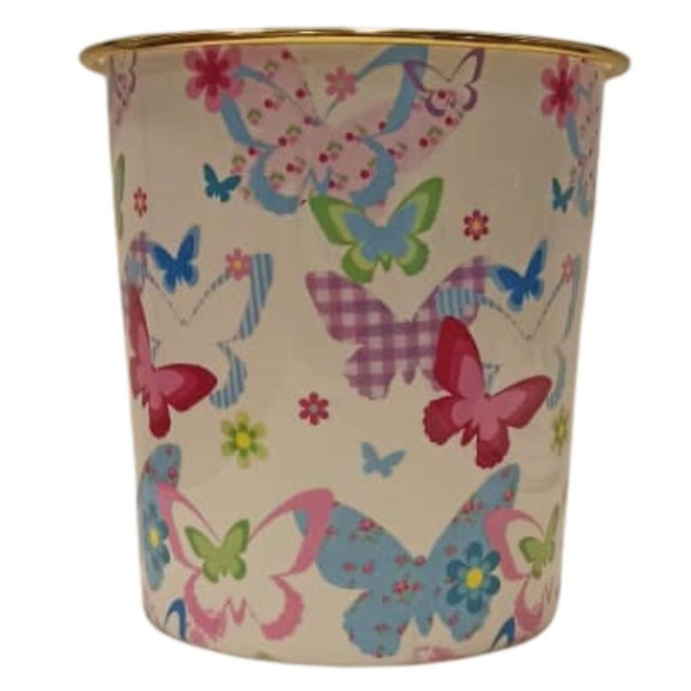 Papelera Plastica Pequeña con Dibujos de Mariposas