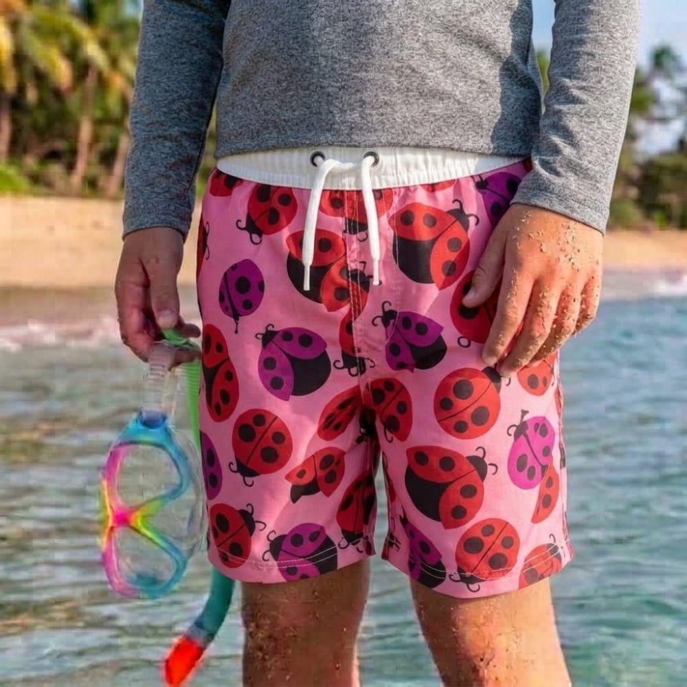 Mania de Ti Short De Baño Para Niños Estampado Mariquitas
