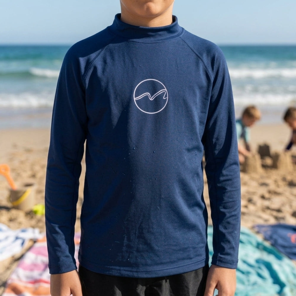 Mania de Ti Sudadera Playera UV50 Para Niños Azul Marino