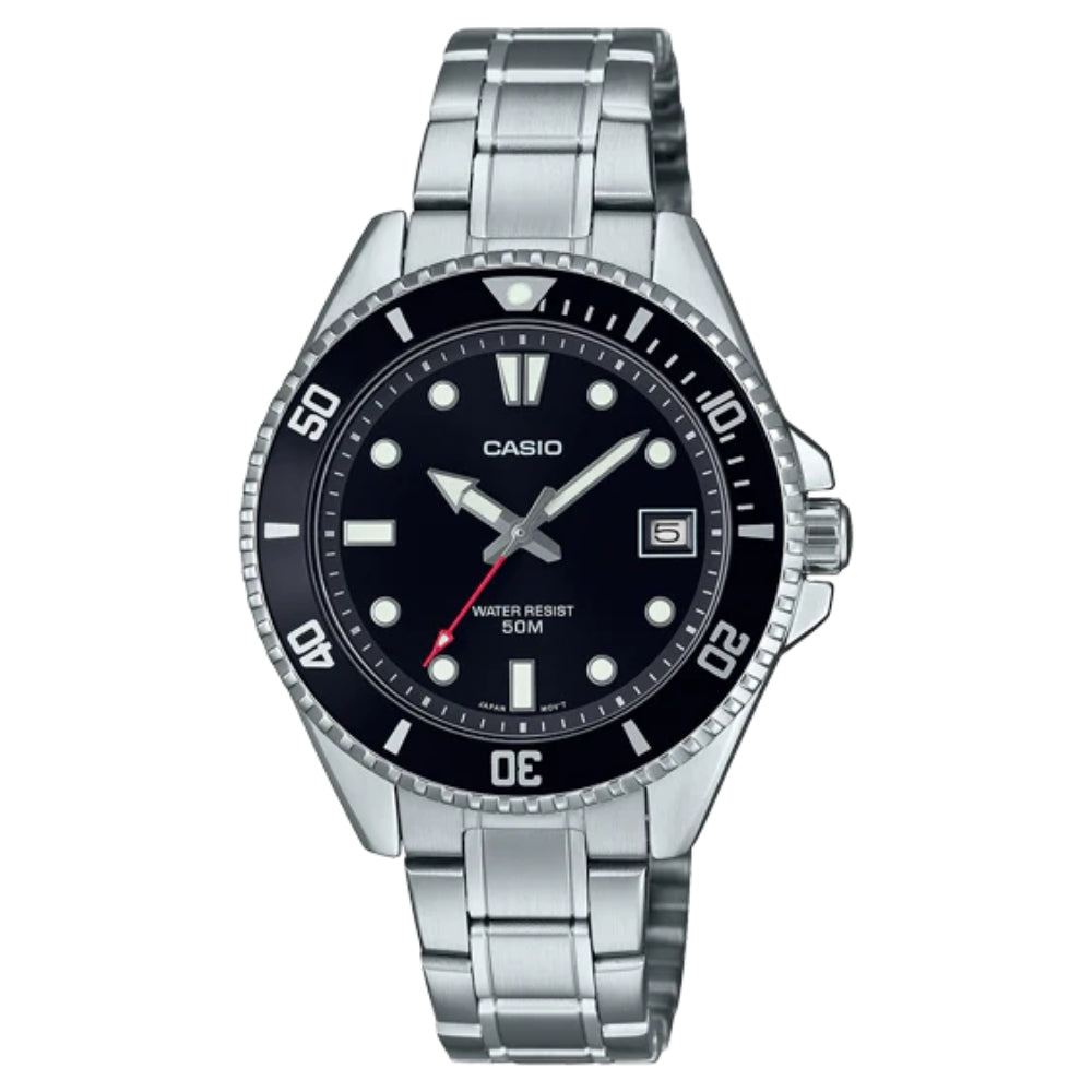 Casio Reloj Casual Correa De Acero Inoxidable Para Caballeros Black
