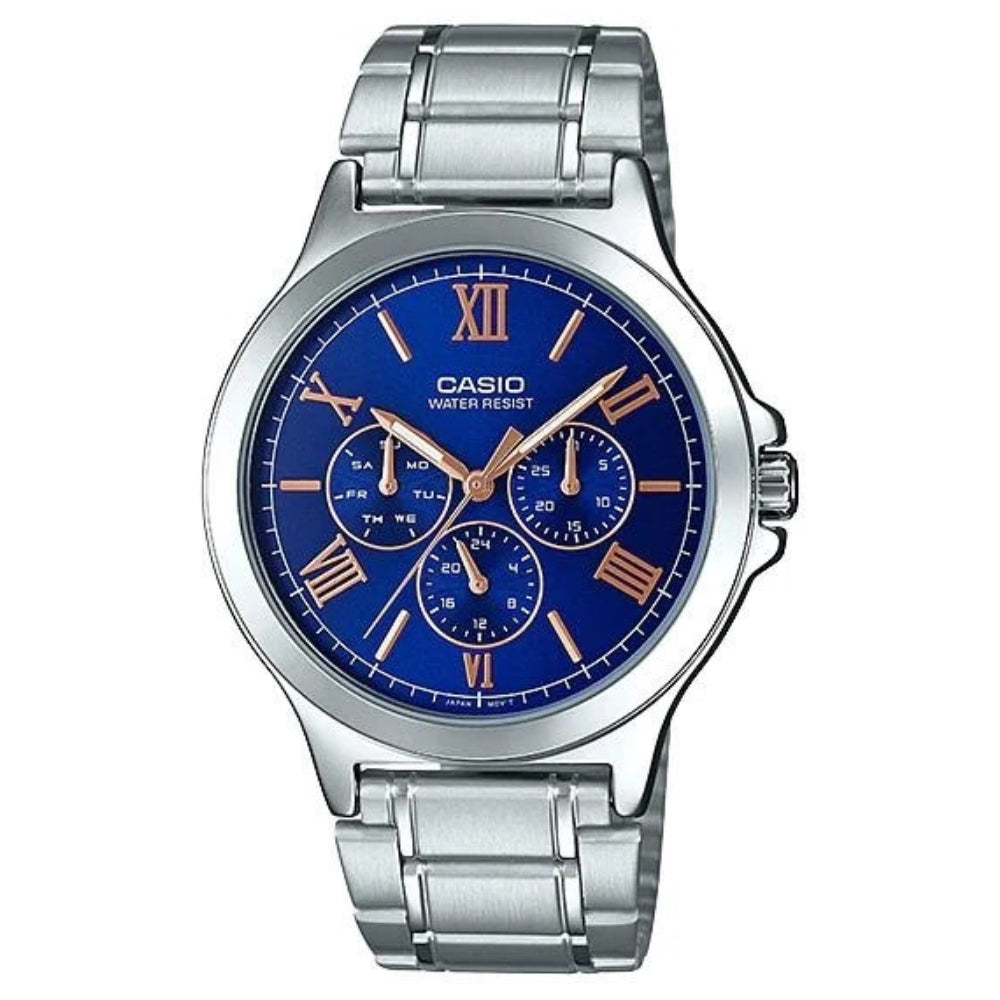 Casio Reloj Casual Correa De Acero Inoxidable Para Caballeros Blue