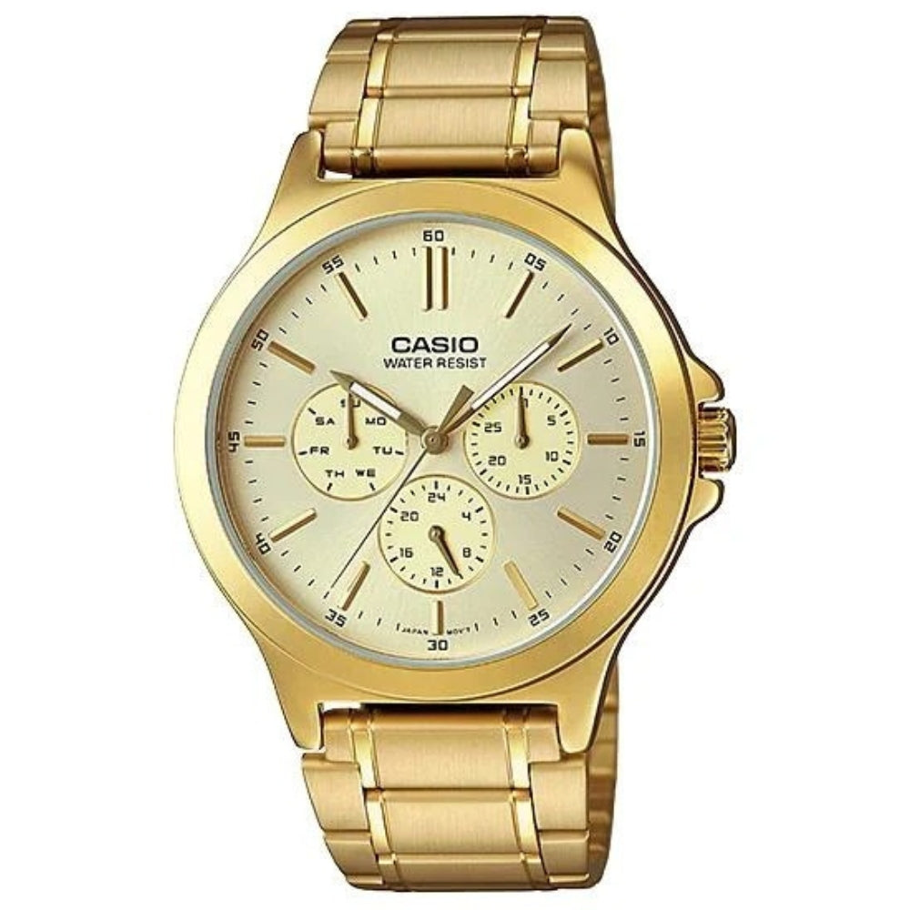 Casio Reloj Casual Correa De Acero Inoxidable Para Caballeros Gold