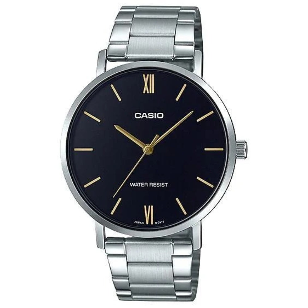 Casio Reloj Casual Correa De Acero Inoxidable Para Caballeros Black