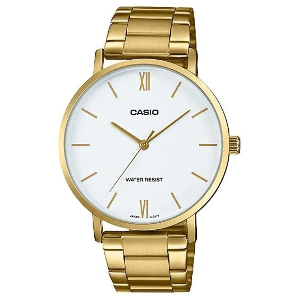 Casio Reloj Casual Correa De Acero Inoxidable Para Caballeros Gold