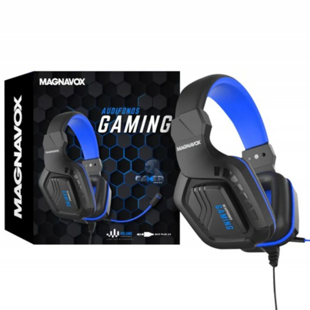 Magnavox Audífonos Gaming Con Micrófono Flexible Blue