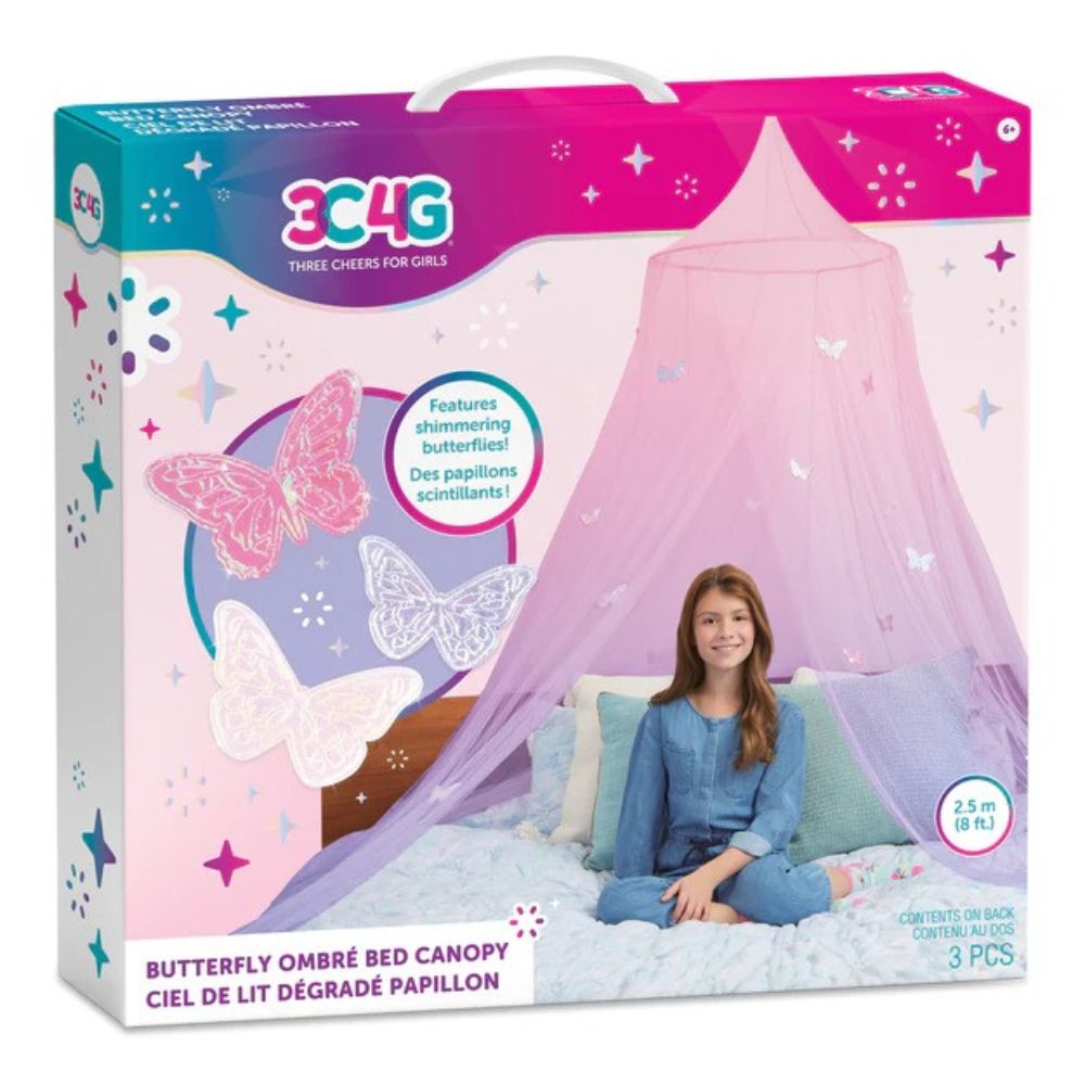 Make It Real 3C4G Dosel De Cama Con Diseño De Mariposa 6+ 3Pzs
