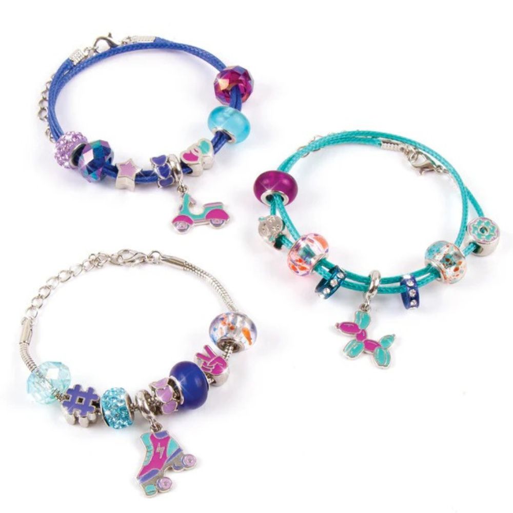 Make It Real Pulseras De Charms De Halo Puro Azul 8+ 28Pzs