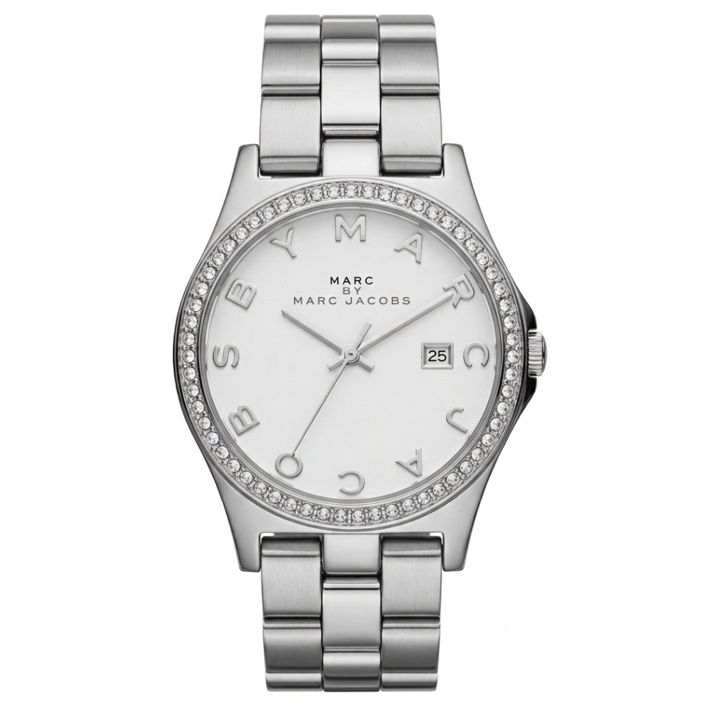 Marc Jacobs Reloj Henry Para Damas Silver & White