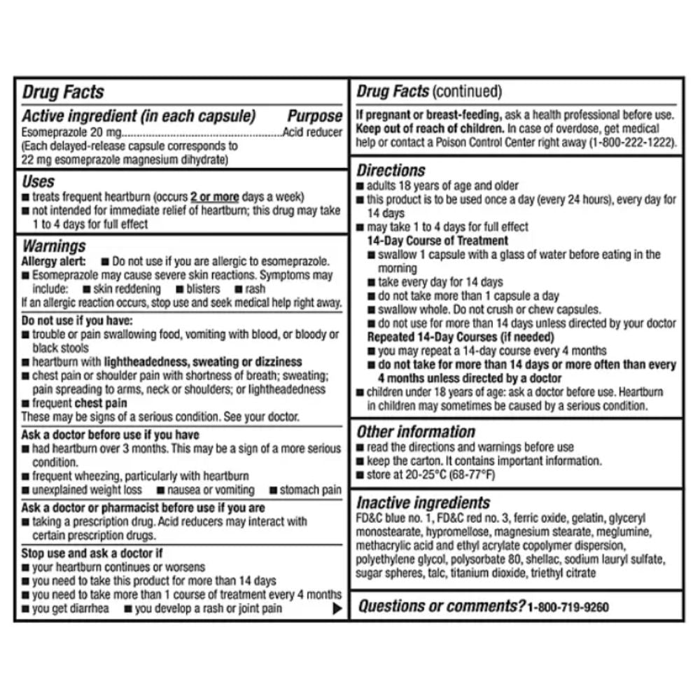 Esomeprazole Magnesium Member's Mark Delayed Release 42 Capsulas 20 mg